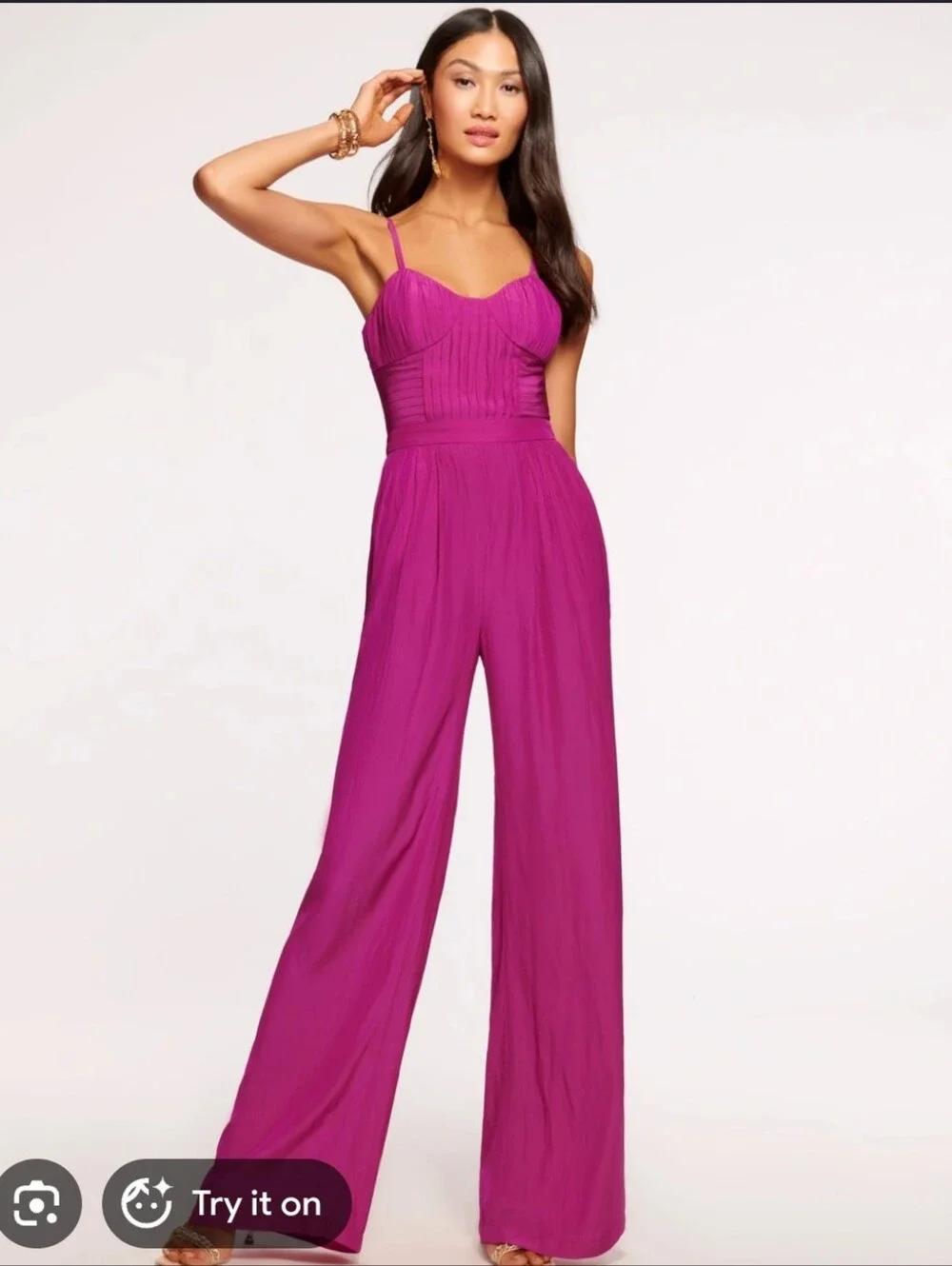 Ramy Brook Women's Loretta Pink Corsette Wide Leg Boho Jumpsuit Sz 8 NWT - Picture 1 of 12